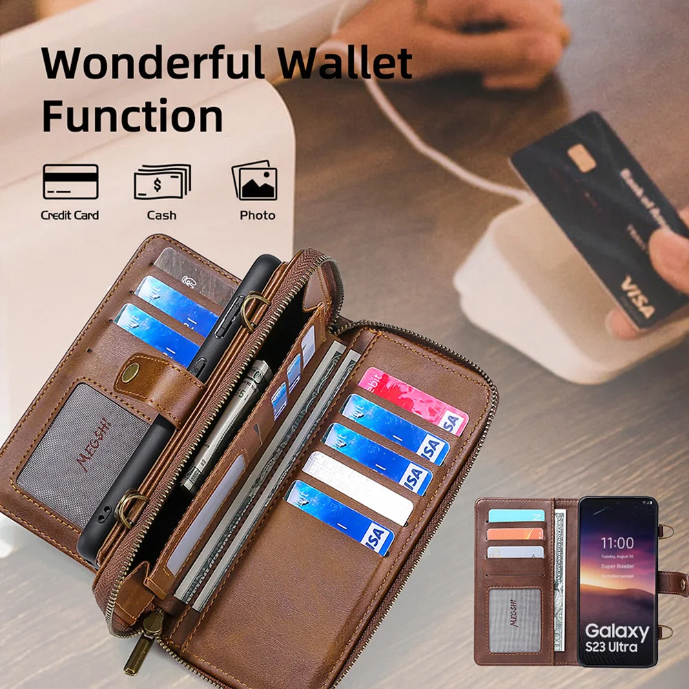 Detachable Wallet Phone Case For Samsung Galaxy S9 S10 S21 S22 S23 S20FE S21FE A10 A12 A20 A30 A31 A32 A50 A52 A53 A70 A72 A73