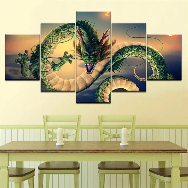 

5 Panels 5D Diy Diamond Painting Green Dragon Ball Multi-Picture Full Square/Round Diamond Embroidery Home Decor D150