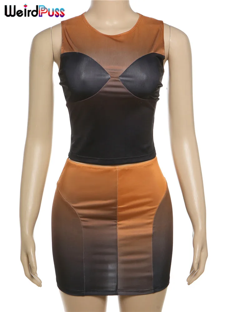 Nibber комплект из 2 предметов с градиентным принтом женские эластичные укороченные