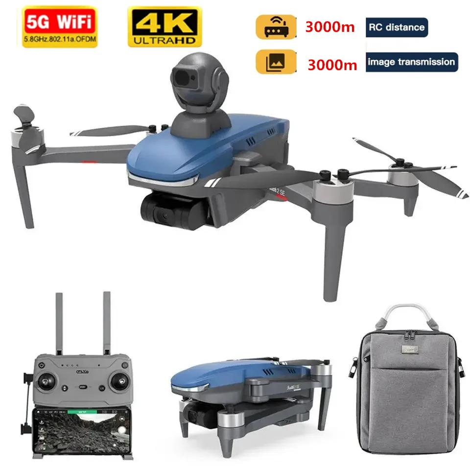 

Drone Camera 4K 3-Axis Gimbal Brushless 5G Wifi GPS Drones 540° Obstacle Avoidance Foldable RC Quadcopter Control Distance 3000m