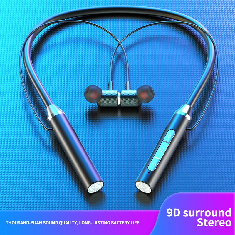 

Neckband Magnetic Wireless Earphones Bluetooth 5.0 Sport Running Earbuds with Mic Headphones for IPhone Xiaomi 12D Music Headset