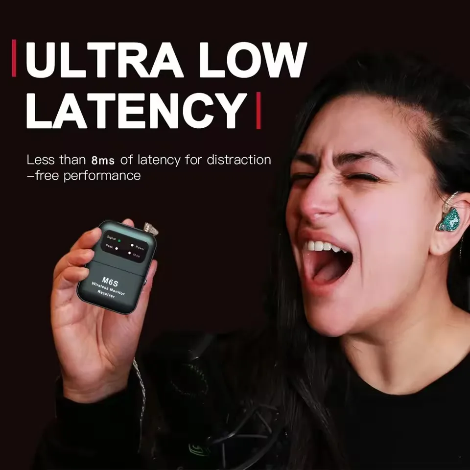 Фото 2,4G стерео беспроводная система внутриушного монитора без задержки, репетиция студийной группы, живая производительность, Retorno De Palco Sem Fio №4