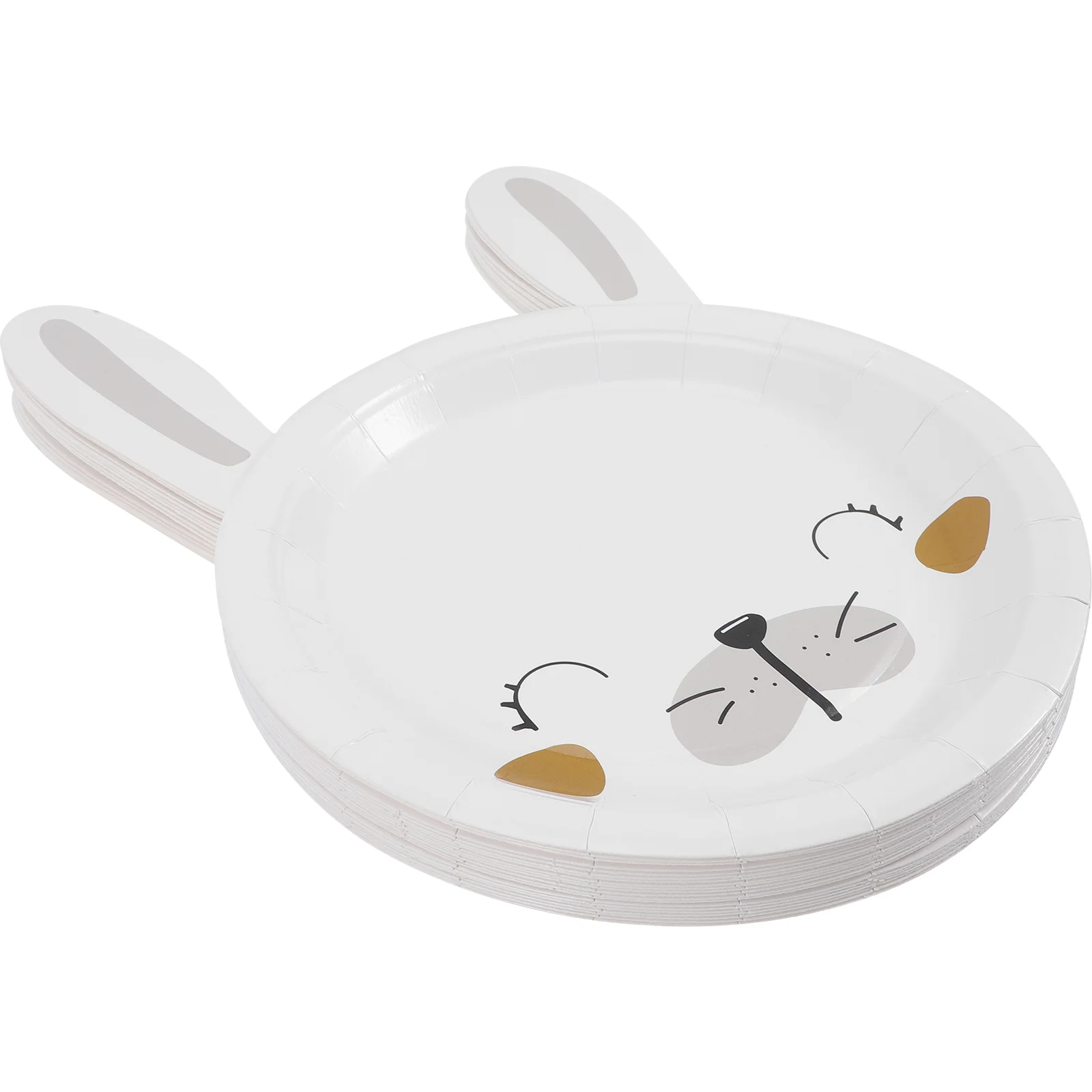 

20 шт., бумажные тарелки в виде кролика