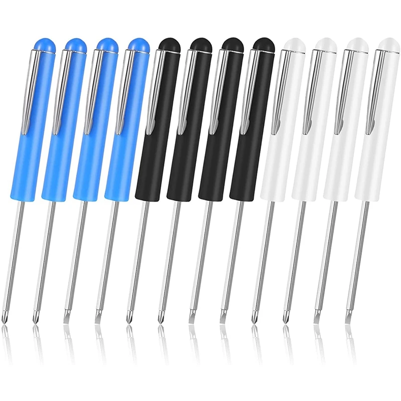 

12 Pieces Pocket Screwdriver Bulk Set Mini Top Slotted And Cross Head Magnetic Screwdriver For Mechanical, Electrician