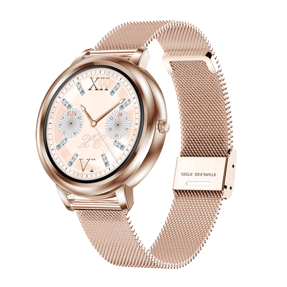 

Smart Watch Elegant Woman Full Screen Touch Heart Rate Monitor Bracelet Customize Dial IP67 Waterproof for Android IOS