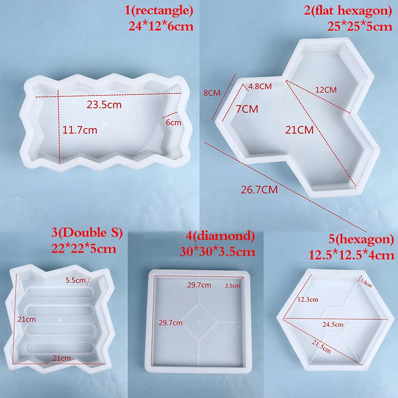 

NEW DIY Path Maker Middle Of Hole Shape Garden Path Concrete Plastic Brick Mold Paving Pavement Walkway Molds