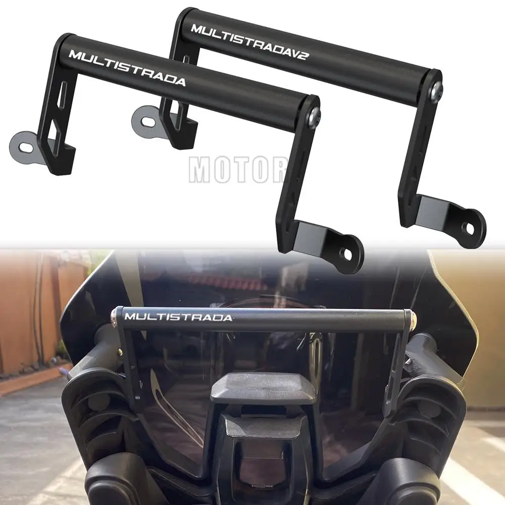 

2023 Motorcycle accessories aluminum Phone Holder Stand GPS Navigation Plate Bracket For Ducati Multistrada V2 S Travel 2022
