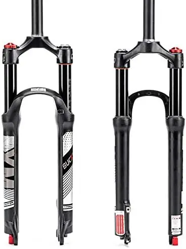 

Travel 120mm MTB Air Suspension Fork, Rebound Adjust 1 1/8 Straight/Tapered Tube QR 9mm Manual/Remote Lockout XC AM Ultralight M