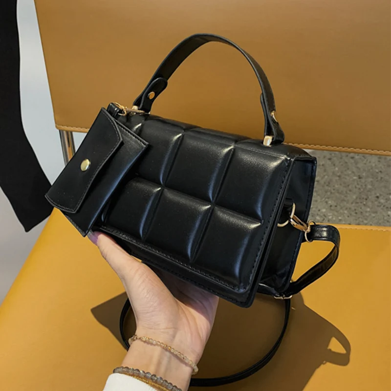 New Fashion Crossbody Shoulder Bags For Women Small Flap Messenger Bag Clutch Plaid Pu Leather Female Handbag With Purse