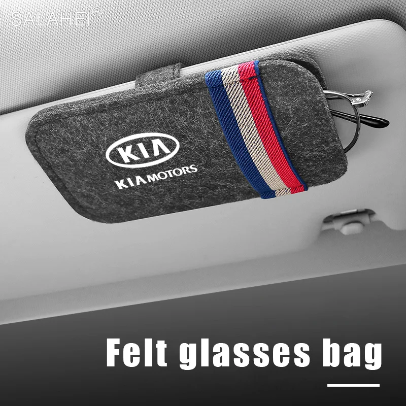 

Car Sun Visor Glasses Card Ticket Storage Bag For KIA Cerato Sportage R K2 K3 K5 RIO 3 4 Sorento Optima Forte Ceed Soul Interior
