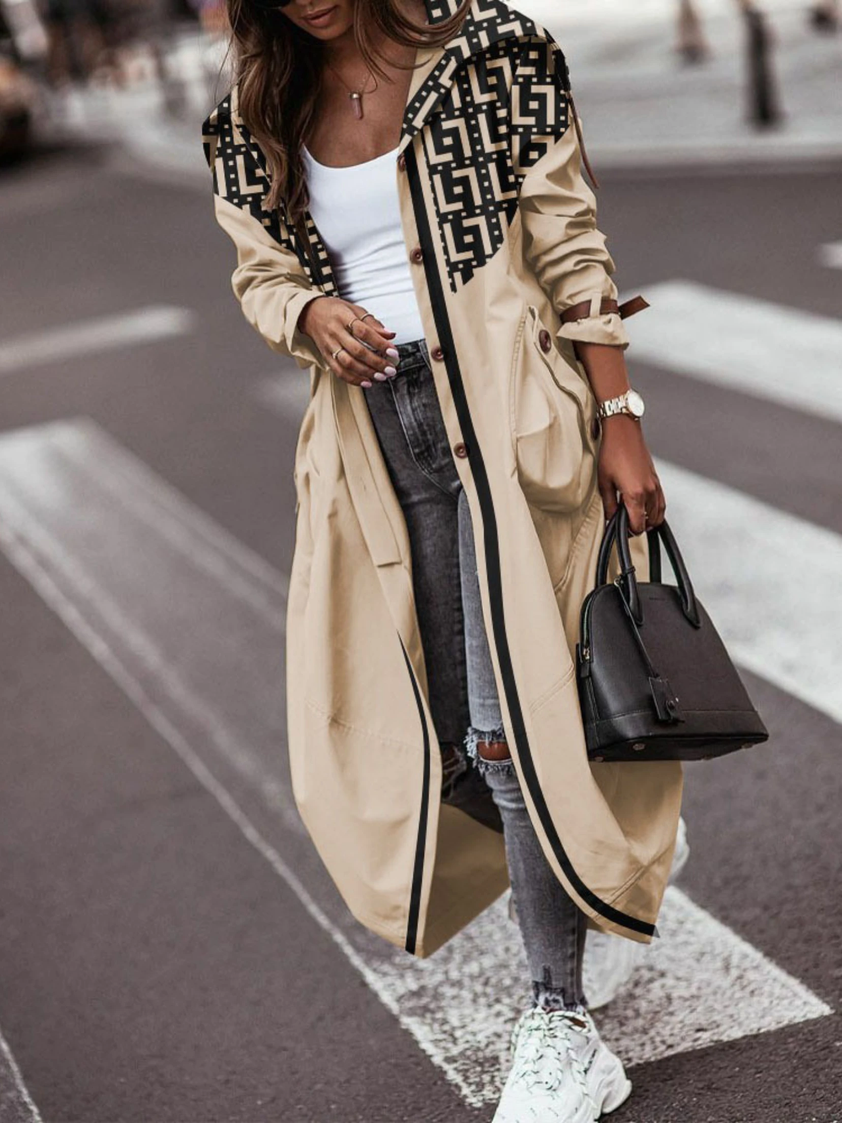 

Office Fashion Solid Long Sleeve Cardigan Coats Female Overcoat Autumn Winter Elegant Women Turn-down Collar Tops Jacket New