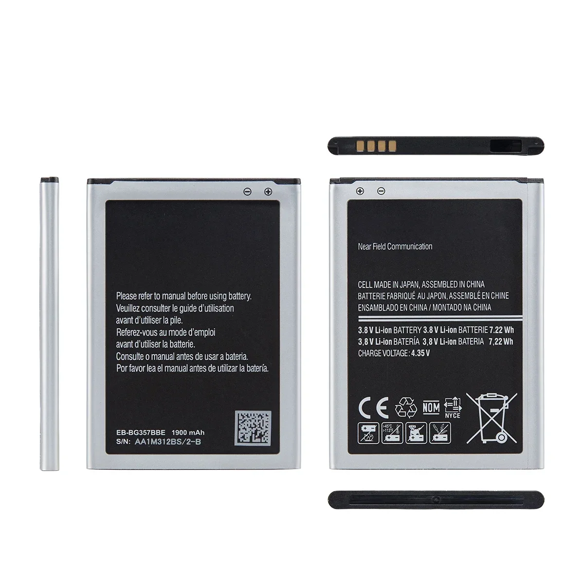 Совершенно новый сменный аккумулятор EB-BG357BBE емкостью 1900 мАч для Samsung Galaxy Ace 4 Style LTE