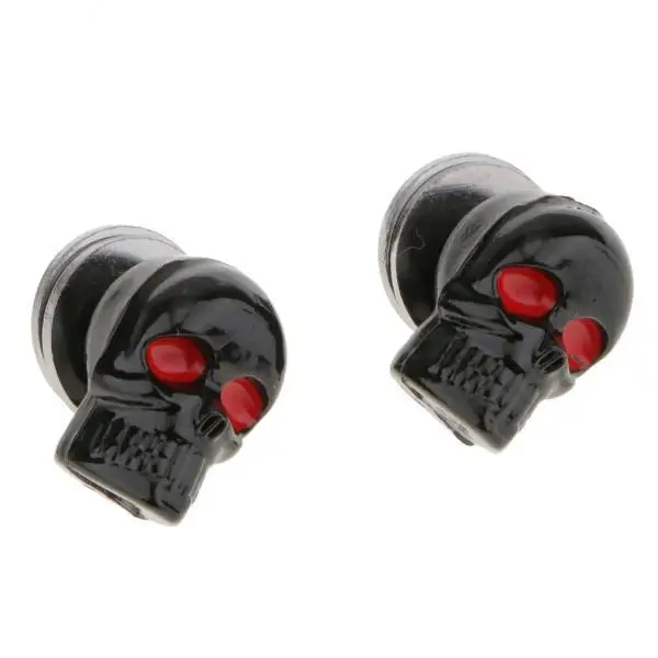 

4xPair Motorcycle Skull License Bolts Screw Fastener Tools Black