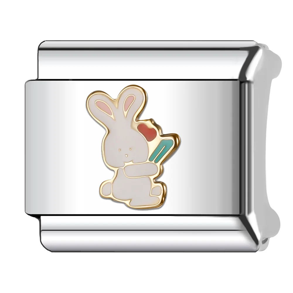 Trusta 2024 модный кролик рыба динозавр очаровательные итальянские звенья 9 мм