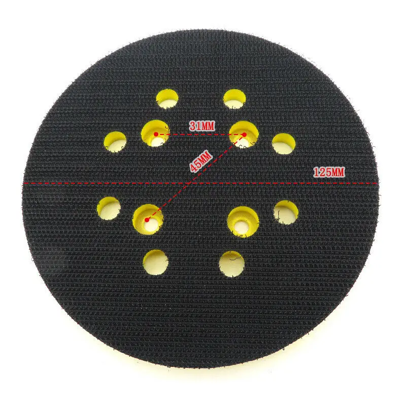 

125mm Grinding Pad 8 Holes Yellow&black Accessories Flocking For Air Grinders Orbital Polishing Sander Sanding