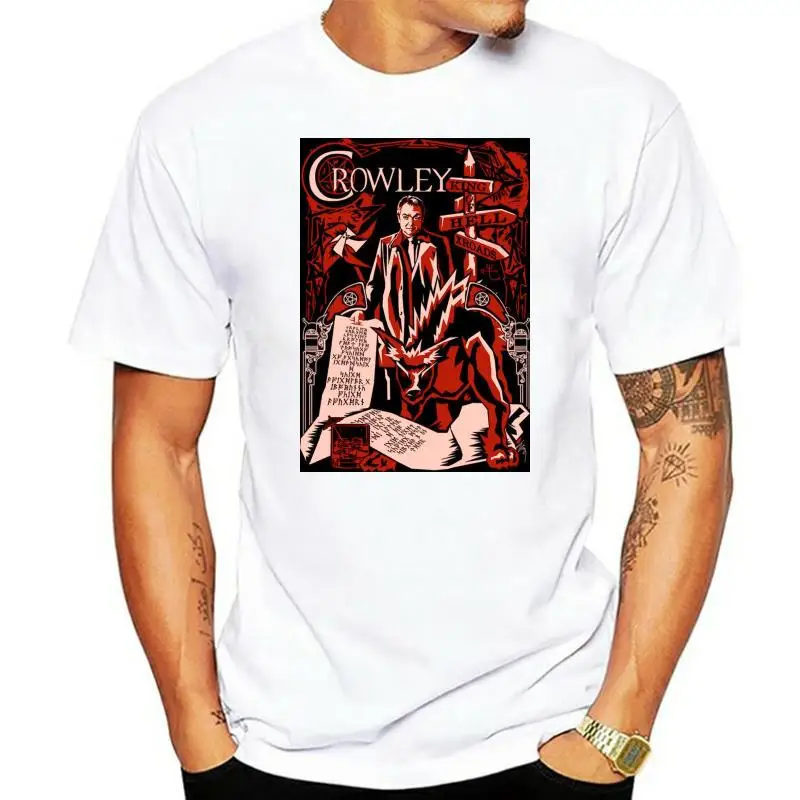 Crowley Fergus Roderick MacLeod T Shirt Top Demon King of Hell Supernatural Gift 3D Men Hot Cheap Short Sleeve Male T-Shirt
