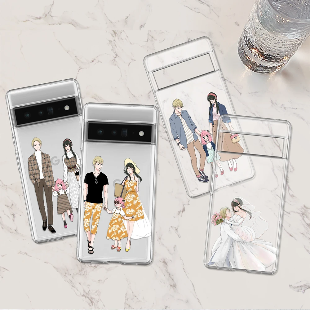 

SPY×FAMILY Case for Google Pixel 6a 7 7Pro 6 6Pro 5 5a 5G 4XL 4 2 3 3a 3XL 2XL 3aXL 4a Transparent Soft Protection Back Cover