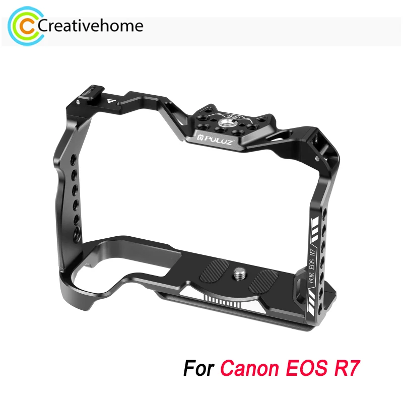 

PULUZ Metal Camera Cage Stabilizer Rig For Canon EOS R7 Cameras Viation Aluminum Alloy Material with 1/4 3/8 Screw Holes