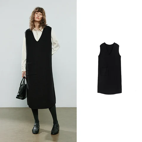 Toyouth черные вязаные платья-жилеты для женщин