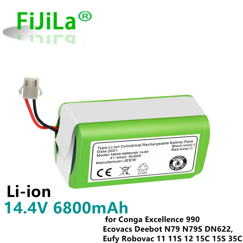 

2022 Li-ion battery 14.4V 2800mAh for Conga Excellence 990 Ecovacs Deebot N79 N79S DN622, Eufy Robovac 11 11S 12 15C 15S 35C