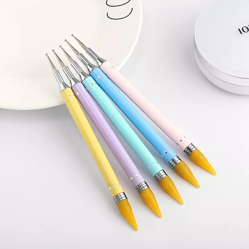

NEW2023 Embroidery Double Head Point Drill Pen Dot Painting Point Pen Nail Art Rhinestone Picker Wax Pencil Crystal Handle Tool