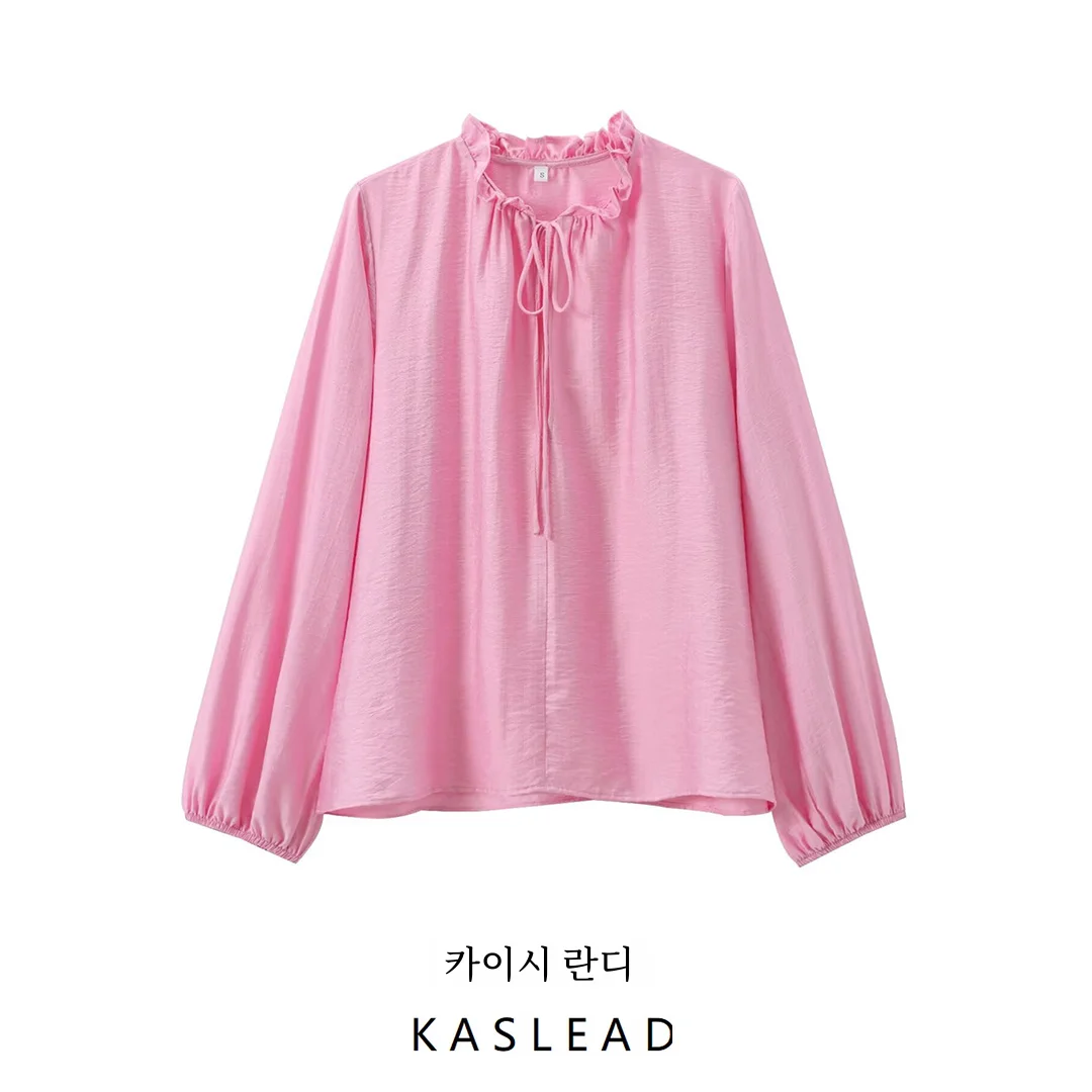 Новая женская одежда Kaslead модная ламинированная романтичная рубашка Sle в