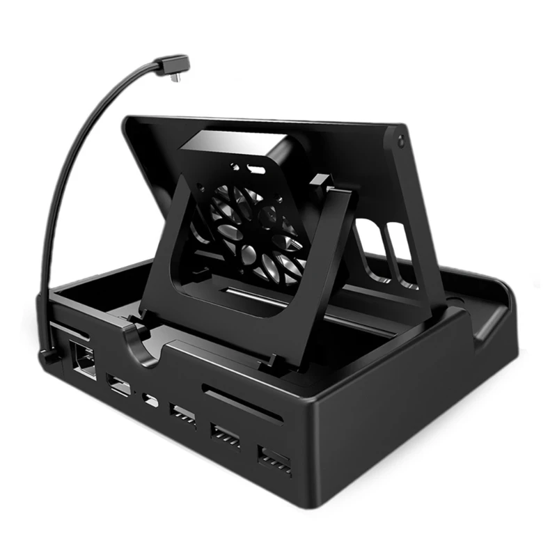 

Multifunction Docking Station with Cooling Fan Back Height Adsjuatble HDMI2.0
