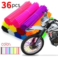 universal motorcycle dirt bike wheel rim cover spoke skins wrap tubes decor protector 36 pcs red blue black orange