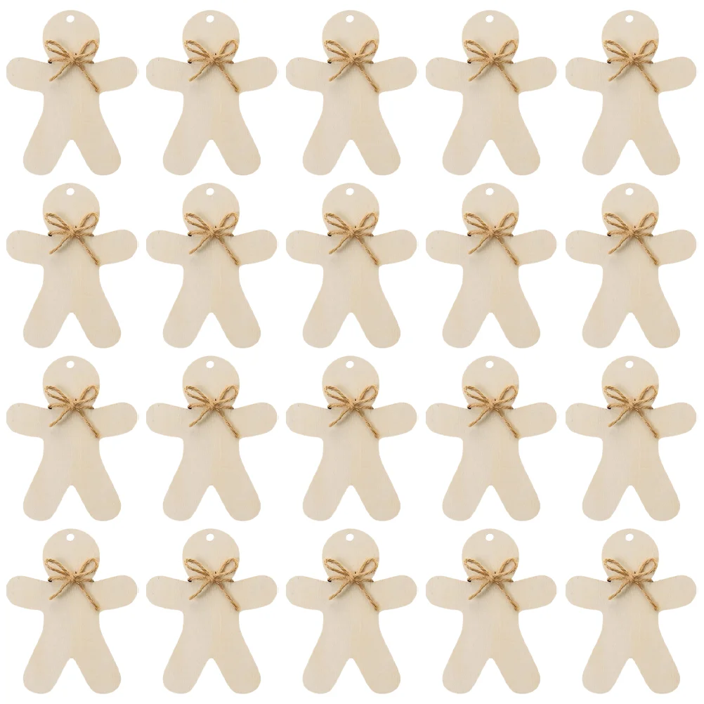 20 комплектов украшений для рождественской елки деревянная бирка неокрашенные