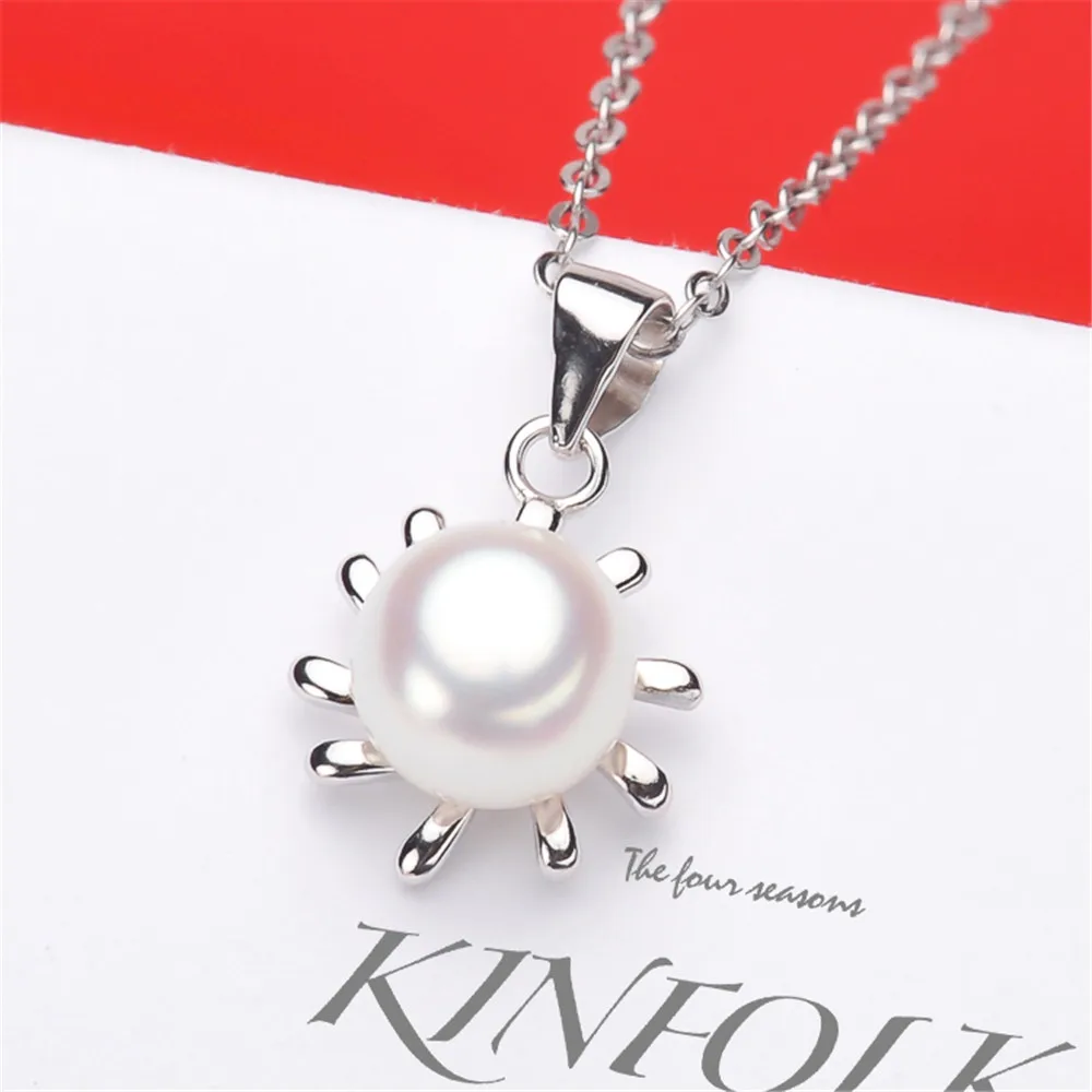 

S925 Sterling Silver Pearl Pendant Settings Blank/Base For DIY Pendant Jewelry Making Accessories Suitable for 5-6mm Bead