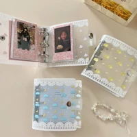 3 inch loose leaf refill cartoon transparent notebook cover binders portable mini folder hand account diary storage stationery