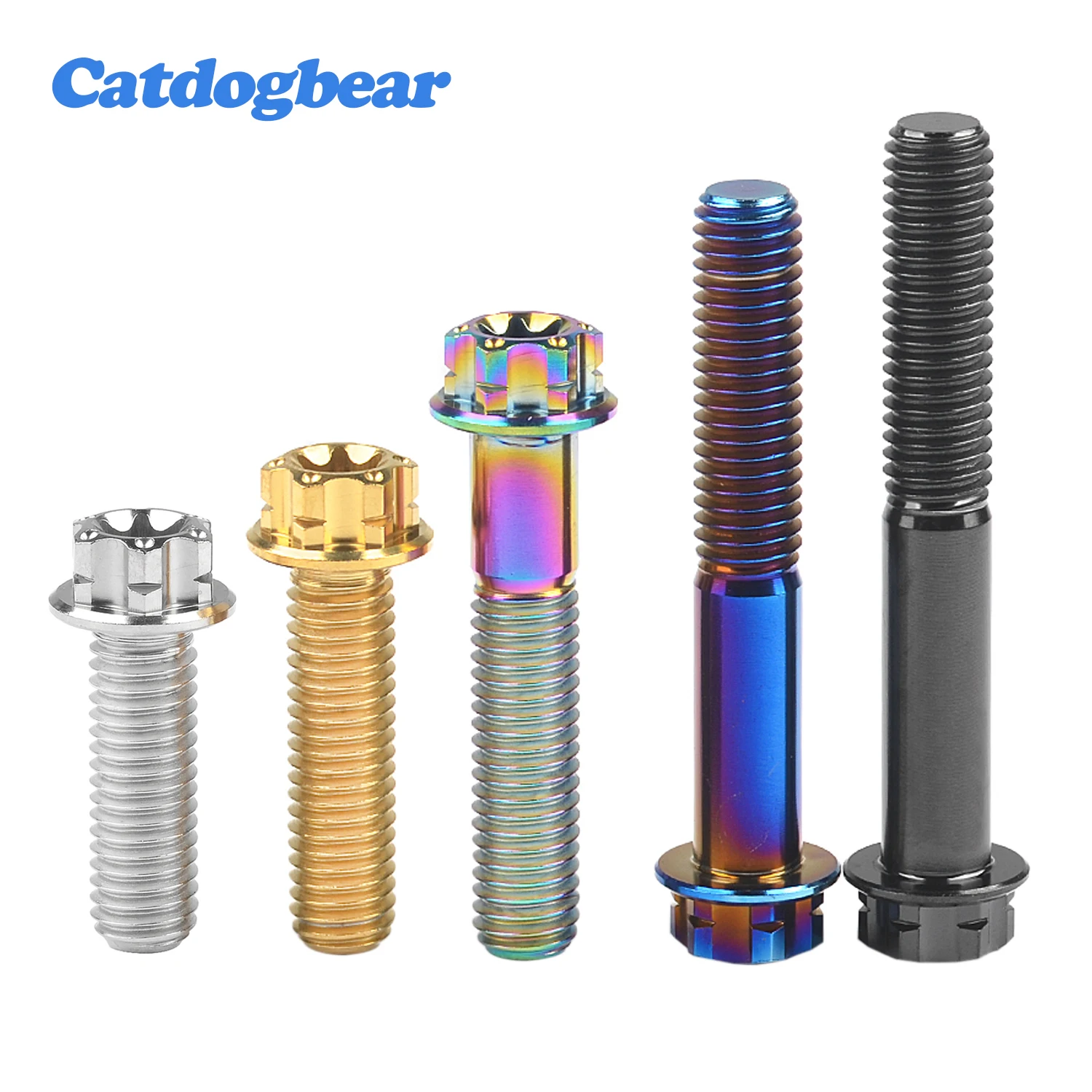 

Catdogbear Titanium Bolt M10x15~90mm T50 Torx Pitch1.25/1.5mm Flange Screw for Motorcycle Calipers Refitted