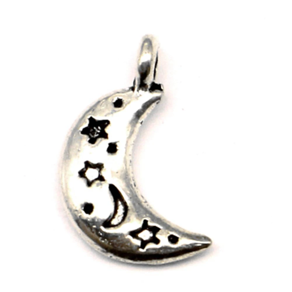 

100pcs Wholesale Jewelry Lots Moon Charms Pendant Supplies For Jewelry Materials 10x19mm