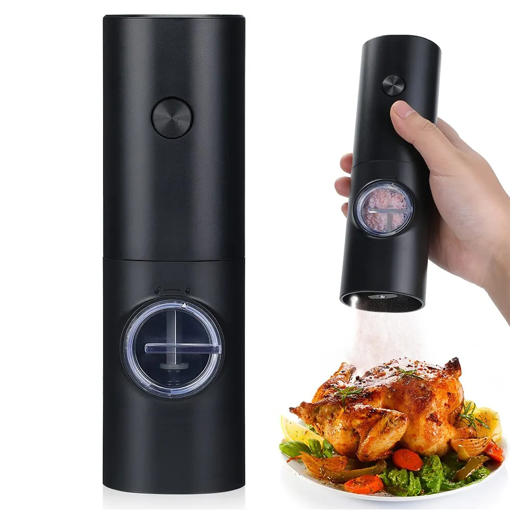 

Electric Salt And Pepper Grinder With Adjustable Coarseness Refillable Mill Battery Powered Kitchen Automatic Gadget spice jar