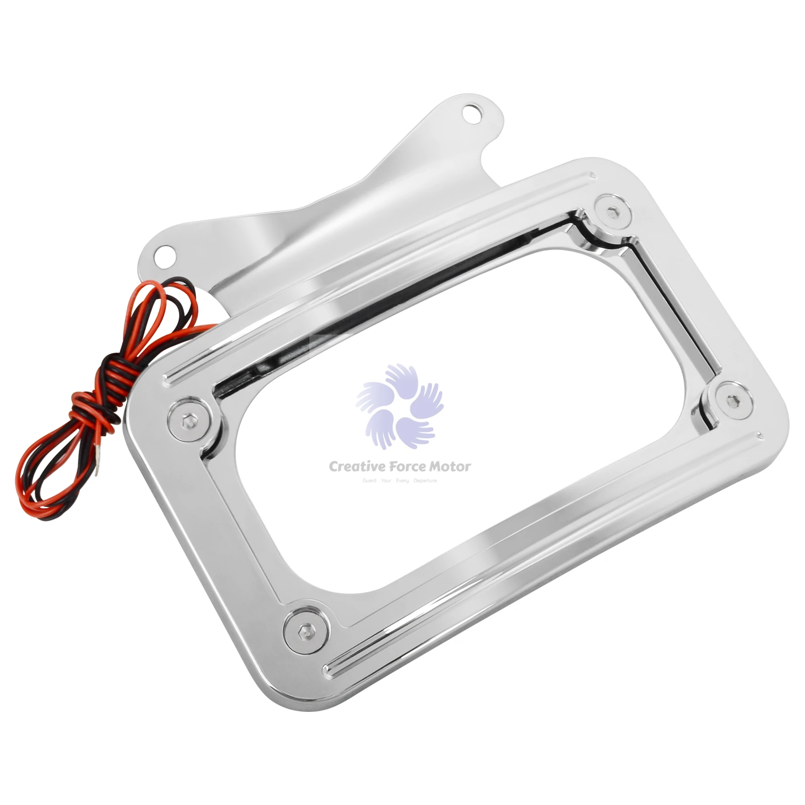 

Светодиодная изогнутая рамка номерного знака, крепление на заднее крыло мотоцикла для Harley Road Glide Road King Special Street Glide 2010-2025