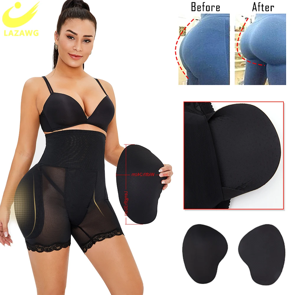 LAZAWG Women Butt Lifter Hip Pads Booty Enhancer Thigh Slim Trimmer Underwear High Waist Trainer Body Shaper Tummy Shapewear