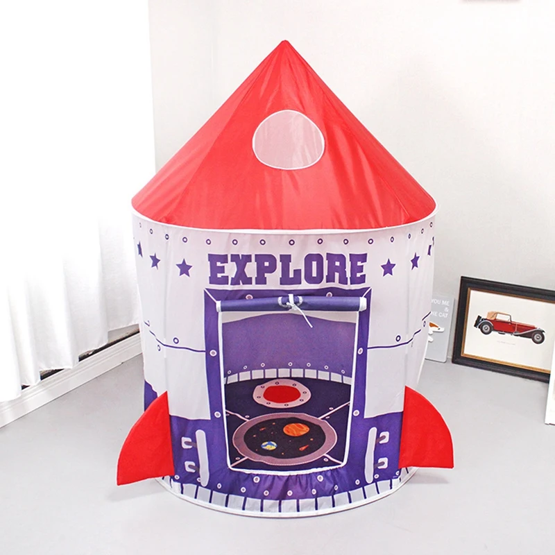 

Kids Rocket Castle Tents House Portable Boys Indoor Outdoor Garden Folding Play Tent Lodge Kids Balls Pool Playhouse