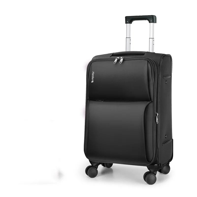 Hanke Expandable Soft Shell Suitcase Travel Trolley Case Mute Wheels TSA Lock Classic Design Waterproof Luggage Travel Suitcase