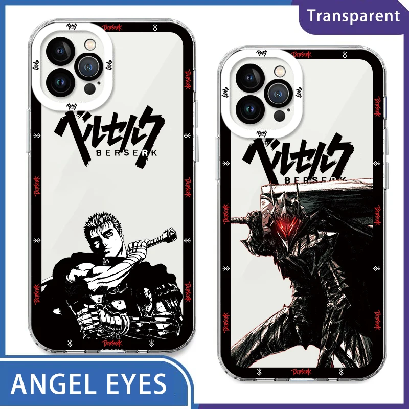 Чехол для телефона Berserk с аниме Apple iPhone 15 14 13 12 mini 11 XS XR X 8 7 Pro Max прозрачный чехол