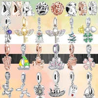 new silver color bear hedgehog lovely beads flower boat wings key angel pendants fit brand 3mm charms bracelets diy women gifts