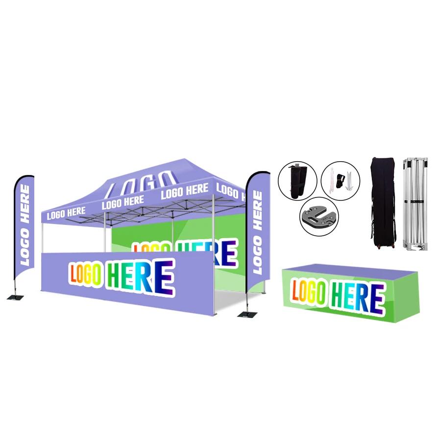 Gazebo Printed 10x10 Aluminium Folding Ten With Wall For Sal
