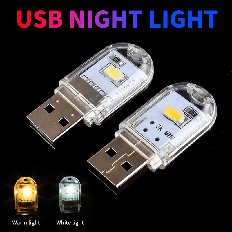 USB Plug Lamp LED Light Mini Book Light Table Reading Nightlight Eye Protection Small Light For Power Bank Laptop PC Computer