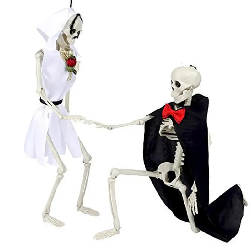

Skeleton Couple Figurines Creative Statues For Home Décor 15.7 Inches Halloween Prank Props Halloween Decoration Outdoor Skull