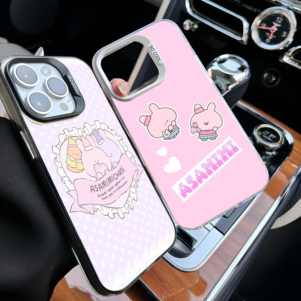 Чехол для телефона с милым кроликом Cartoon A-Asamimichan IPhone 16 15 14 13 12 11 Pro Max X XR XSMAX 8 7 Plus