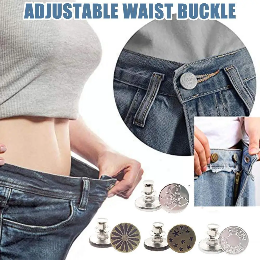 Detachable Jeans Screw Button Snap Fastener Pants Pins Free Alloy Waist Sewing Accessories Adjustable Jeans Nail Buckles M3T0