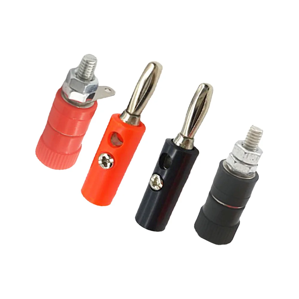 

10 Pairs Black And Red 4mm Banana Speaker Wire Cable Screw Plugs Insulated Durable Connectors For Test Meter Plug Socket Set
