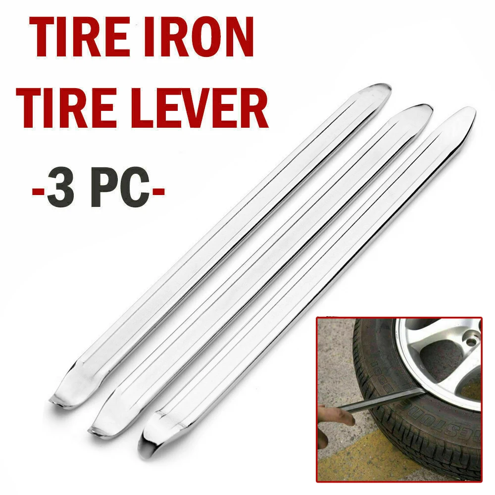 3PCS 30cm Long Galvanized Tyre Spoon Supplies 11.81In Galvanized Type Auto Motorbike Tyre Spoon Car and Motorcycle Tire Lever