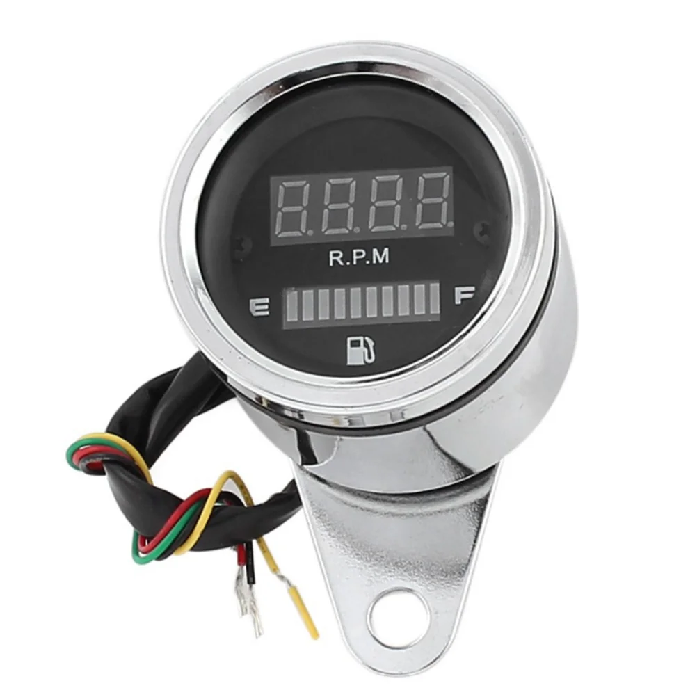 

Universal LED Digital Voltmeter Voltage Motorcycle Gauge Waterproof 12V (Silver)