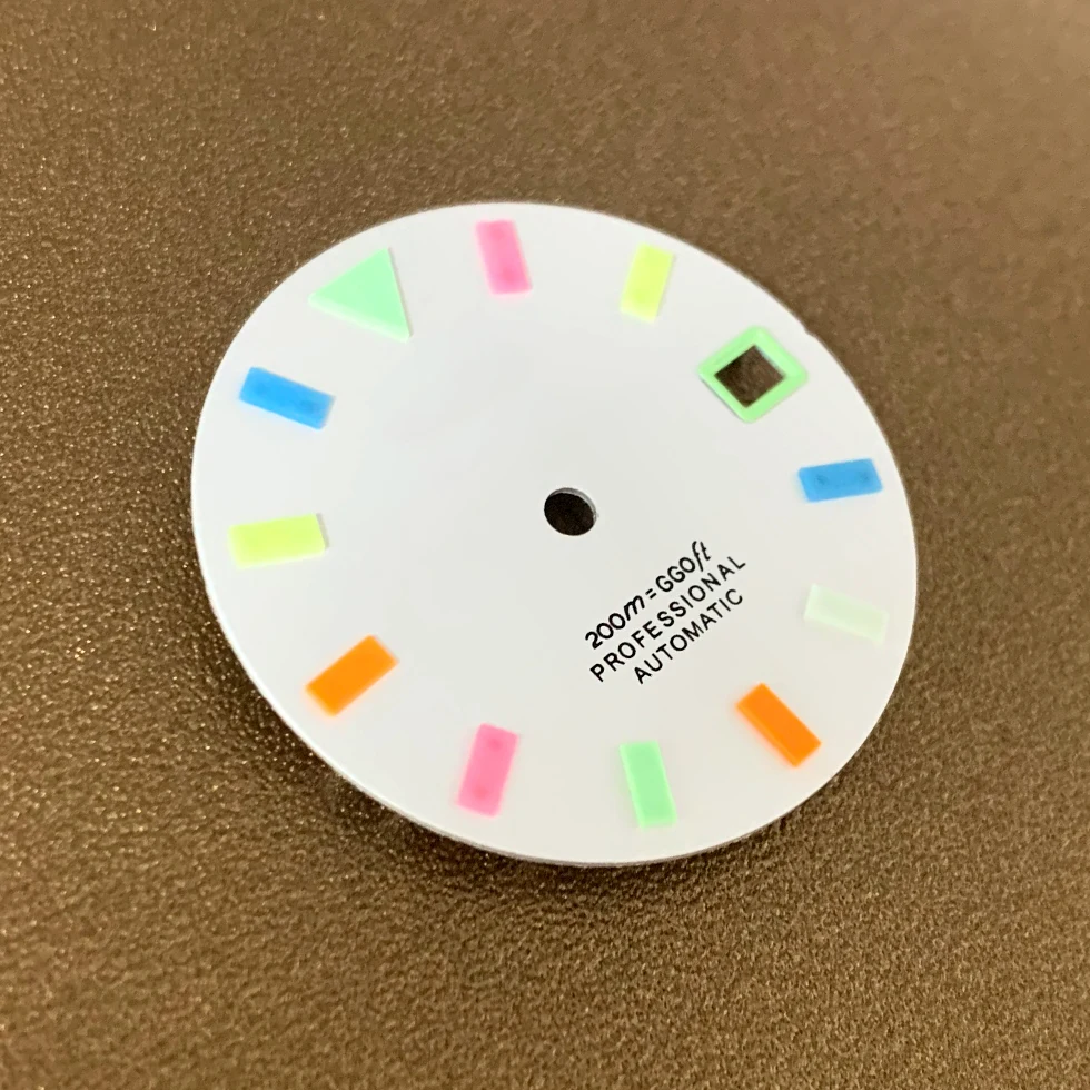 S New watch dial accessories with color luminous nail dial for NH35 NH36 movement 28.5mm with hands Men Watch Accessories