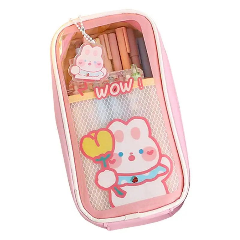 

Cartoon Pencil Box Clear Cute Bear Pencil Bag Clear Simple Stationery Organizer Pen Marker Pouch For Adults Office Business